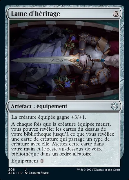 Lame d'héritage, carte Magic AFC 208 — extension Forgotten Realms Commander
