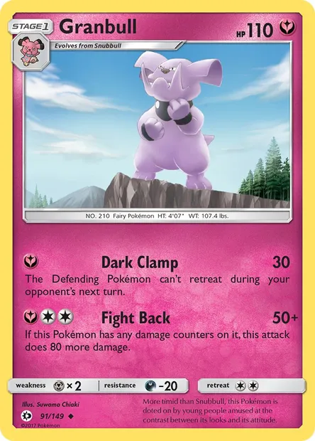 Granbull, Pokémon card SUM 91 — Sun & Moon set
