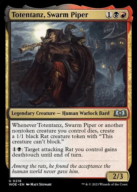 Totentanz, Swarm Piper, Magic card WOE 216 — Wilds of Eldraine set