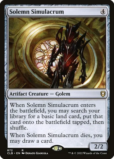 Solemn Simulacrum, Magic card CLB 872 — Commander Legends: Battle for Baldur's Gate set