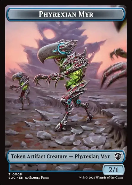Phyrexian Myr, carte Magic TSOC 8 — extension Secrets of Strixhaven Commander Tokens