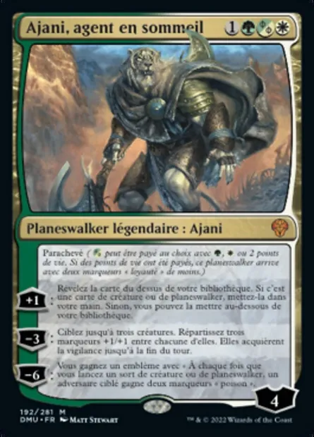 Ajani, Sleeper Agent, carte Magic DMU 192 — extension Dominaria Uni