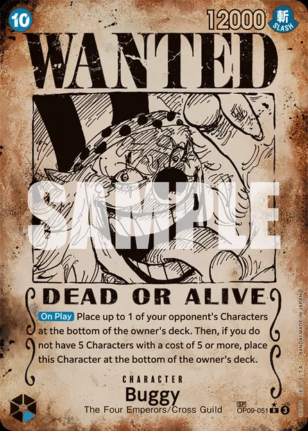 Buggy, One Piece card OP09-051 — EMPERORS IN THE NEW WORLD set