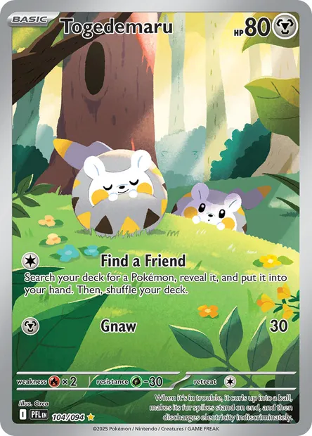 Togedemaru, Pokémon card PFL 104 — Phantasmal Flames set