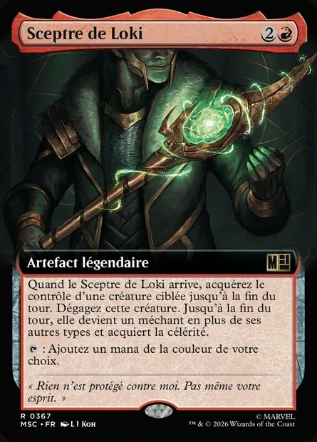 Sceptre de Loki, carte Magic MSC 367 — extension Marvel Super Heroes Commander