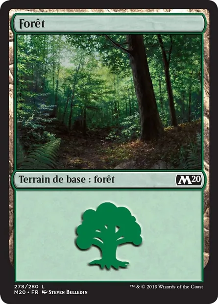 Forêt, carte Magic M20 278 — extension Core Set 2020