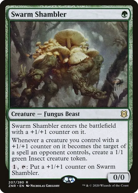 Swarm Shambler, Magic card PZNR 207p — Zendikar Rising Promos set