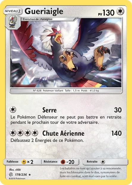 Gueriaigle, carte Pokémon CEC 178 — extension Éclipse Cosmique