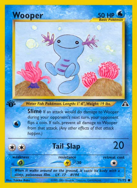 Wooper, Pokémon card ND 71 — Neo Discovery set