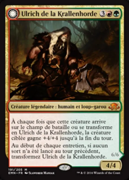 Ulrich de la Krallenhorde // Ulrich, alpha incontesté, carte Magic EMN 191 — extension La lune hermétique