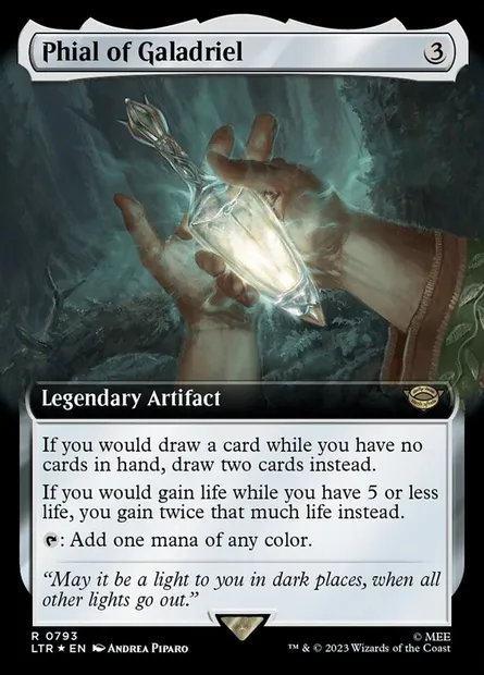 Fiole de Galadriel, carte Magic LTR 793 — extension Le Seigneur des Anneaux : chroniques de la Terre du Milieu