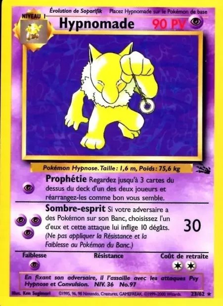 Hypnomade, carte Pokémon FO 23 — extension Fossile