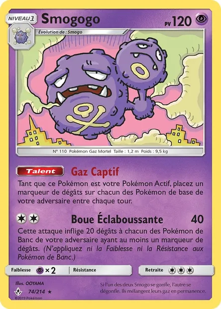 Smogogo, carte Pokémon UNB 74 — extension Alliance Infaillible