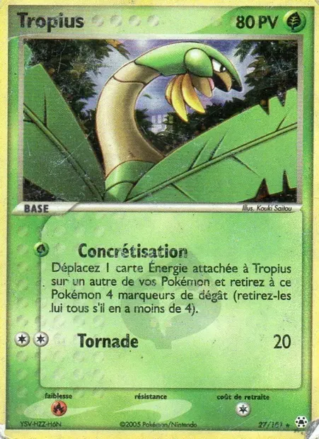 Tropius, carte Pokémon HL 27 — extension EX Légendes Oubliées