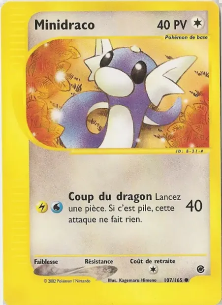 Minidraco, carte Pokémon EX 107 — extension Expedition