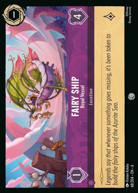 Fairy Ship - Royal Vessel, Disney Lorcana card CH6-068 — Azurite Sea set