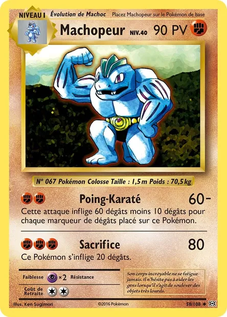 Machopeur, carte Pokémon EVO 58 — extension Évolutions