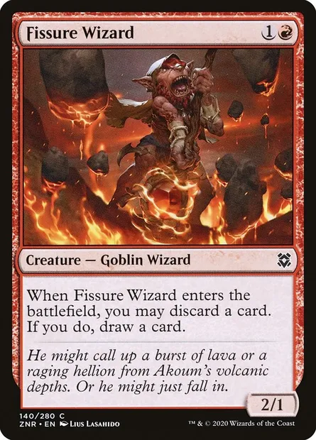 Fissure Wizard, Magic card ZNR 140 — Zendikar Rising set