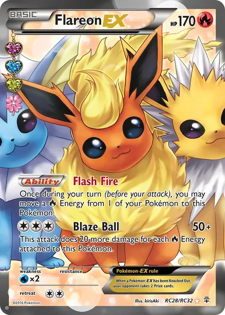 Flareon EX, Pokémon card GEN RC28 — Generations set