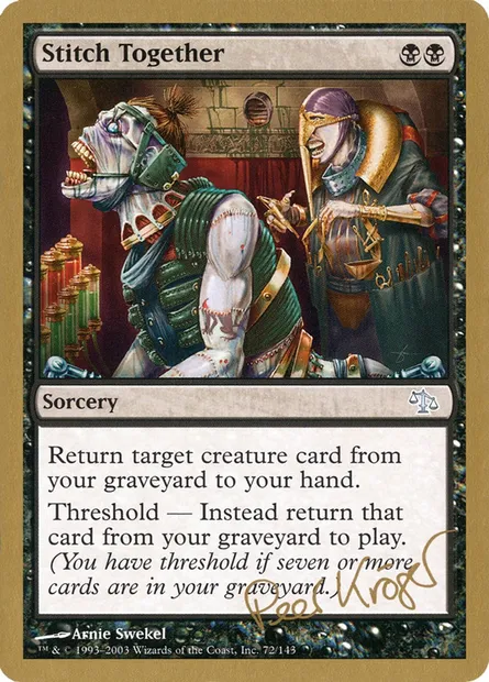 Cousus ensemble, carte Magic WC03 pk72 — extension World Championship Decks 2003
