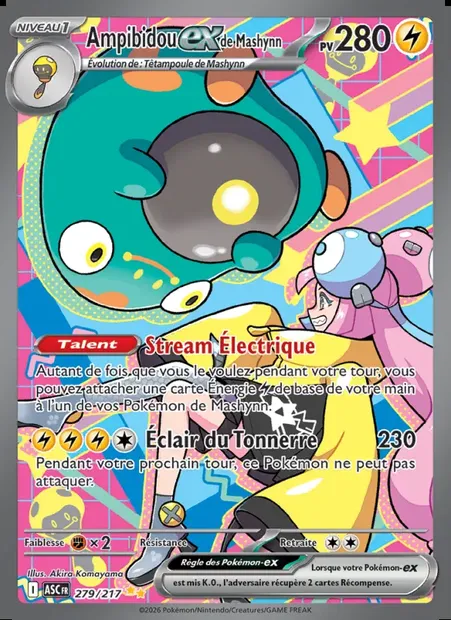 Ampibidou-ex de Mashynn, carte Pokémon ASC 279 — extension Héros Transcendants