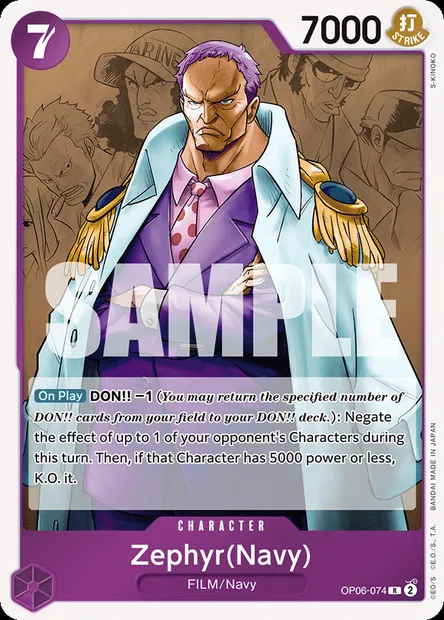 Zephyr (Navy), carte One Piece OP06-074 — extension ONE PIECE CARD THE BEST