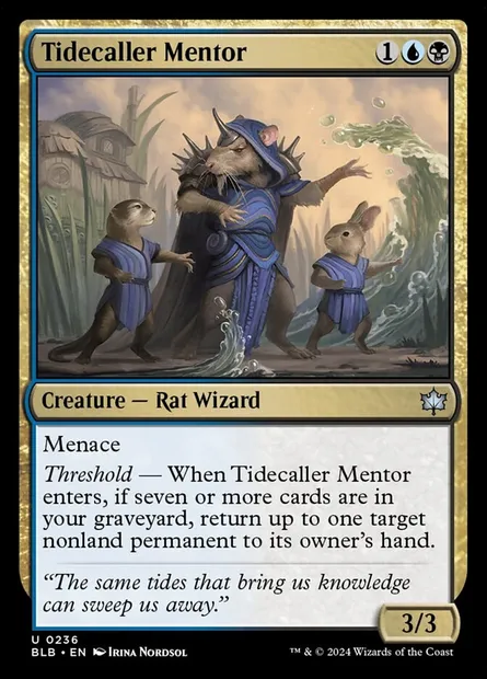 Tidecaller Mentor, Magic card BLB 236 — Bloomburrow set