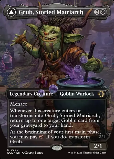 Grub, Storied Matriarch // Grub, Notorious Auntie, Magic card ECL 289 — Lorwyn Eclipsed set