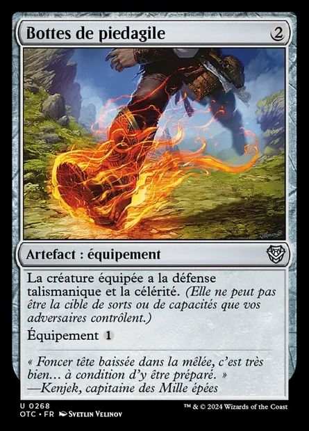 Bottes de piedagile, carte Magic OTC 268 — extension Outlaws of Thunder Junction Commander
