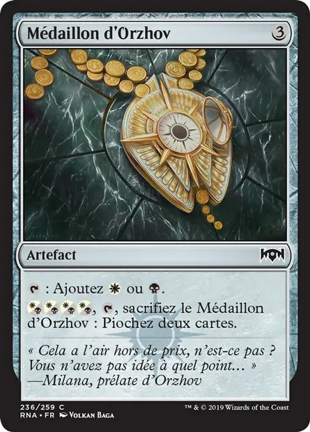 Médaillon d'Orzhov, carte Magic RNA 236 — extension L'allégeance de Ravnica