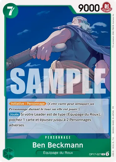 Ben Beckmann, carte One Piece OP17-027 — extension LES GUERRIERS LES PLUS PUISSANTS AU MONDE