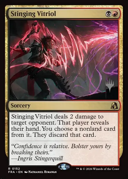 Vitriol piquant, carte Magic PFRA 152p — extension Reality Fracture Promos