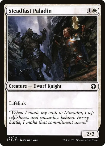 Steadfast Paladin, Magic card AFR 38 — Adventures in the Forgotten Realms set