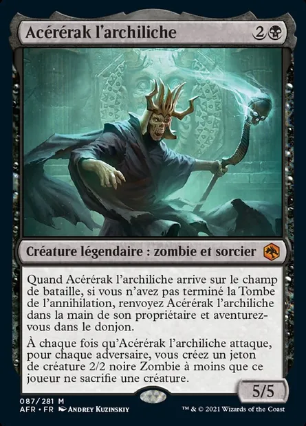 Acérérak l'archiliche, carte Magic AFR 87 — extension Forgotten Realms: Aventures dans les Royaumes Oubliés