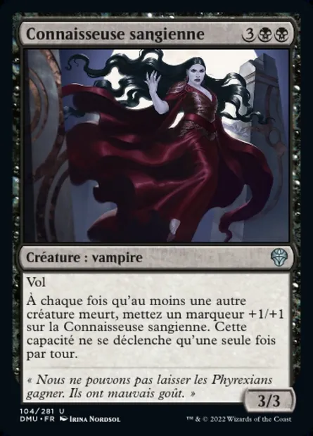 Connaisseuse sangienne, carte Magic DMU 104 — extension Dominaria Uni