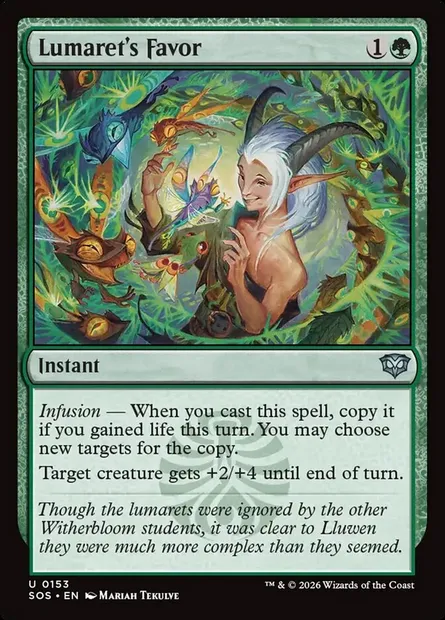 Lumaret's Favor, Magic card SOS 153 — Secrets of Strixhaven set