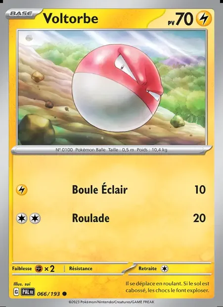 Voltorbe, carte Pokémon PAL 066 — extension Évolutions à Paldea