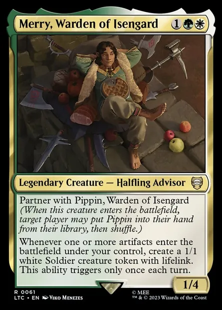 Merry, Warden of Isengard, Magic card LTC 61 — Tales of Middle-earth Commander set