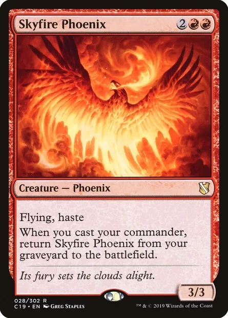 Skyfire Phoenix, Magic card C19 28 — Commander 2019 set