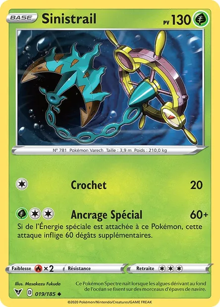 Sinistrail, carte Pokémon VIV 19 — extension Voltage Éclatant