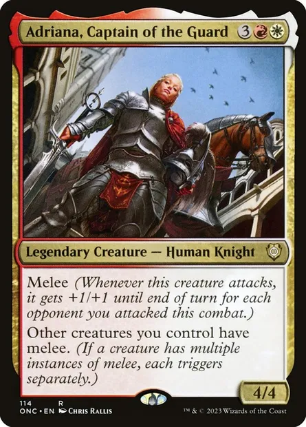 Adriana, Captain of the Guard, Magic card ONC 114 — Phyrexia: All Will Be One Commander set