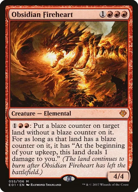 Obsidian Fireheart, Magic card E01 55 — Archenemy: Nicol Bolas set