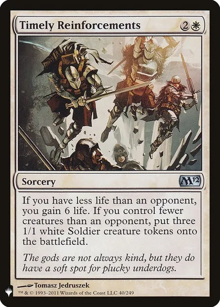 Timely Reinforcements, Magic card PLST M12-40 — The List set