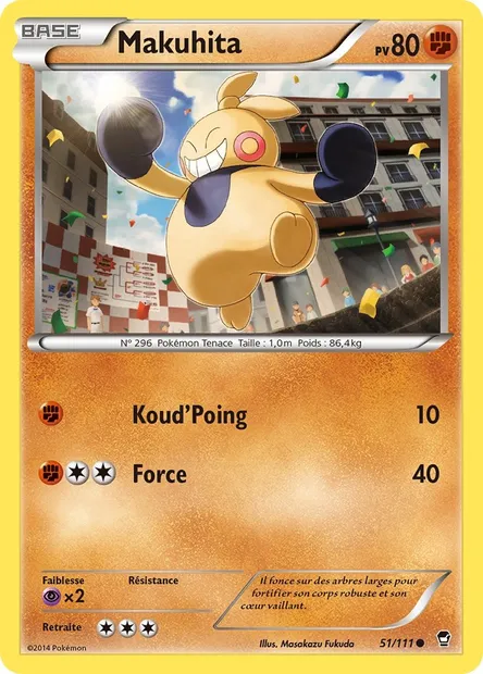 Makuhita, carte Pokémon FFI 51 — extension Poings Furieux