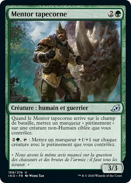 Mentor tapecorne, carte Magic IKO 159 — extension Ikoria: Lair of Behemoths
