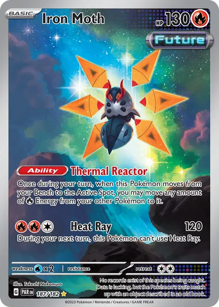 Iron Moth, Pokémon card PAR 187 — Paradox Rift set