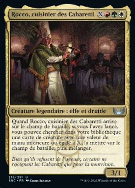 Rocco, cuisinier des Cabaretti, carte Magic SNC 218 — extension Les rues de la Nouvelle-Capenna