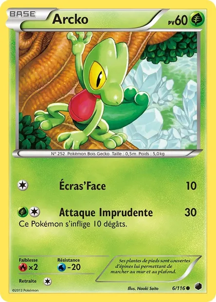 Arcko, carte Pokémon PLF 6 — extension Glaciation Plasma