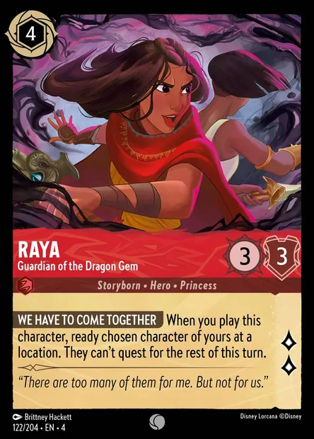 Raya - Guardian of the Dragon Gem, Disney Lorcana card CH4-122 — Ursula's Return set