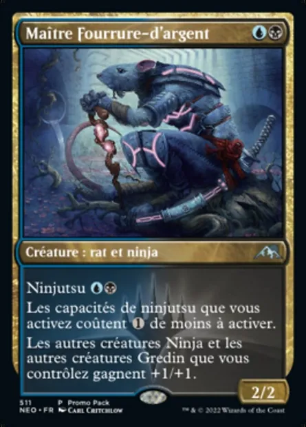 Maître Fourrure-d'argent, carte Magic NEO 511 — extension Kamigawa: La Dynastie Néon